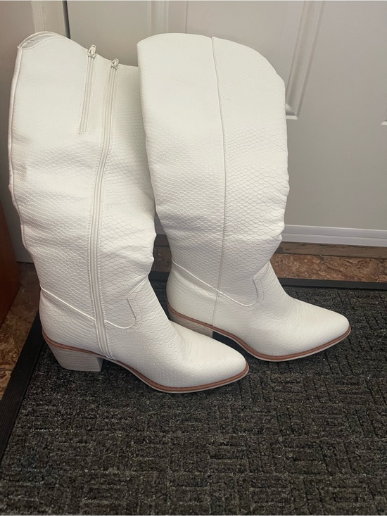 Pierre Dumas Shoes - Pierre Dumas White Over-the-Knee Western Boots
